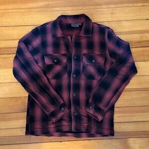 Naked & Famous Heavyweight 100% Cotton Buffalo Red/Black Flannel Work Shirt